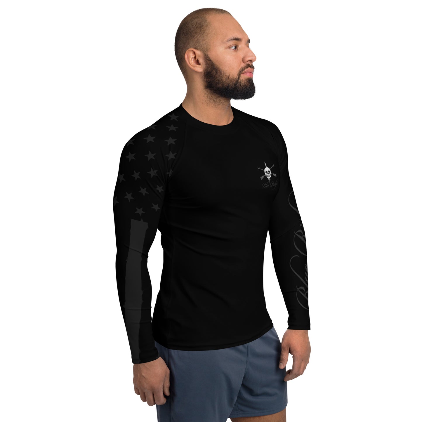 USA Skull logo - Black - Rash Guard