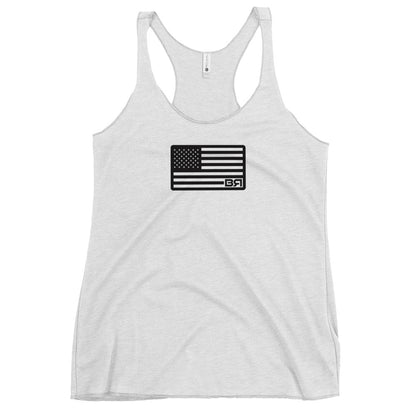 BR USA Flag (black) Women's Racerback Tank