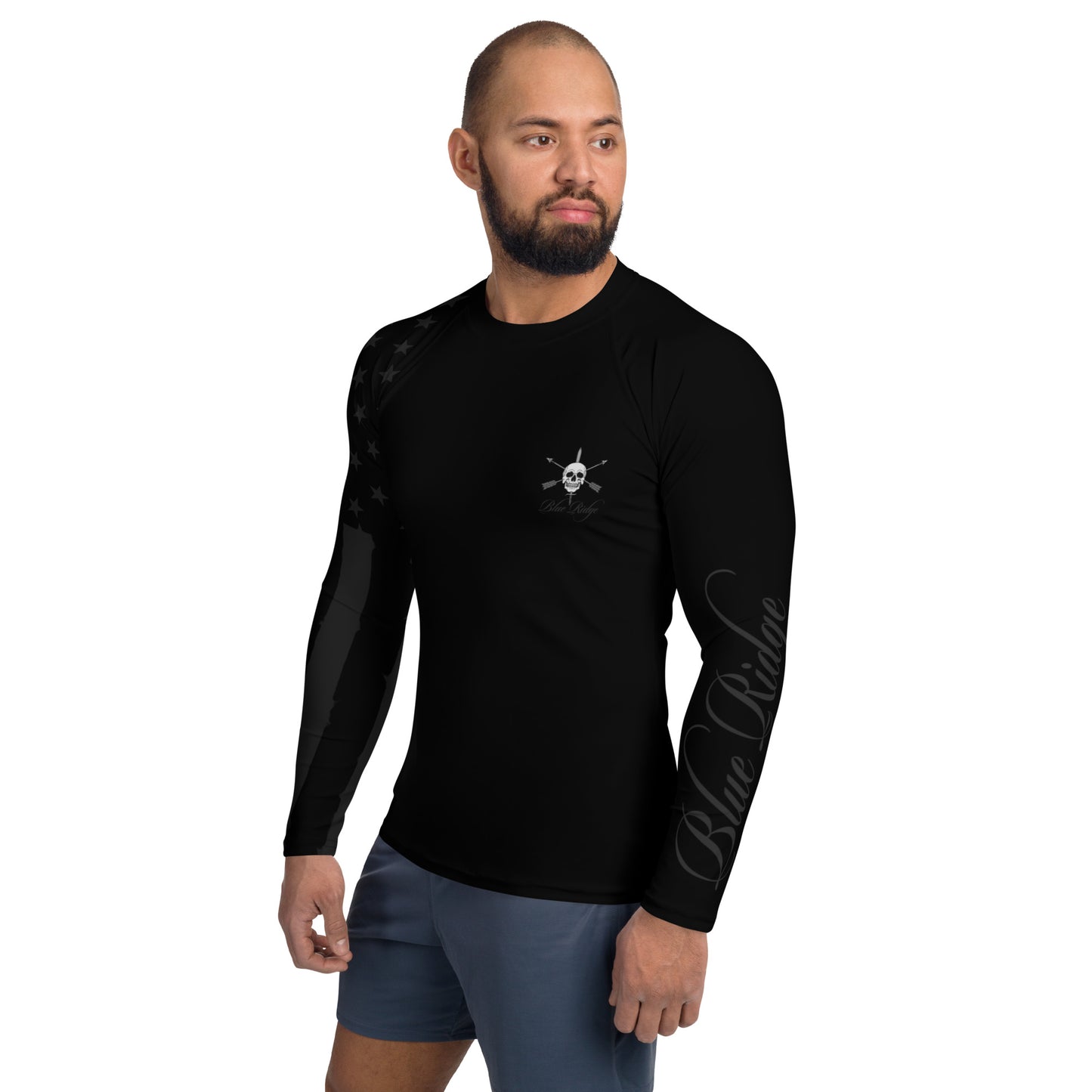 USA Skull logo - Black - Rash Guard