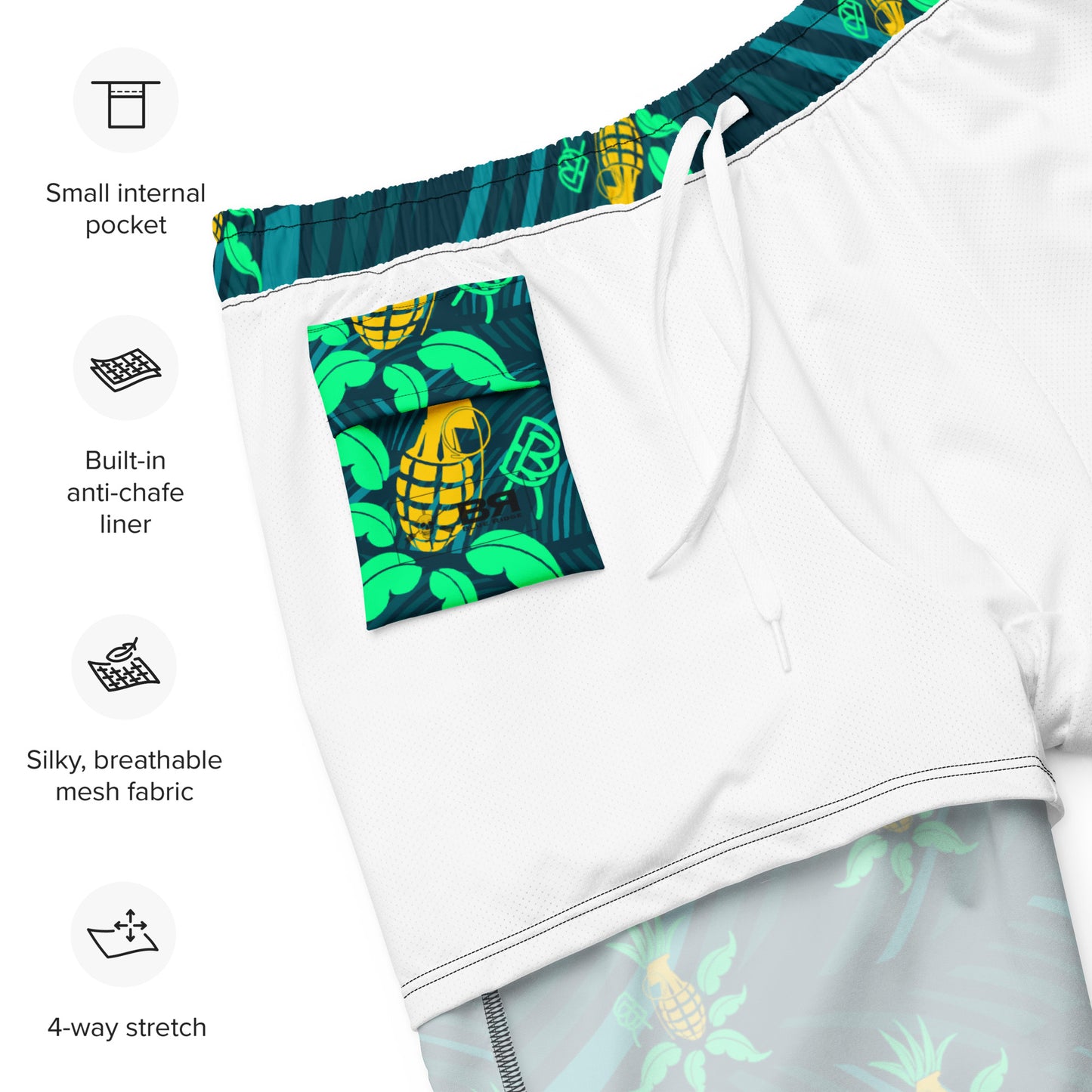 Grenade-Pineapple swim trunks